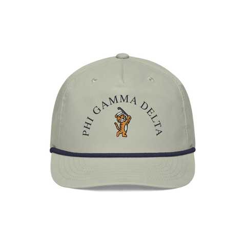 Tiger Golf Rope Hat-Phi Gamma Delta-cream, tan