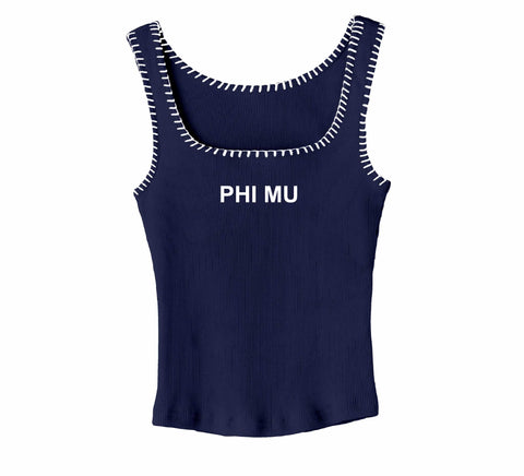 Everyday Embroidered Sorority Stitch Tank