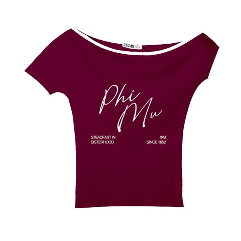 Crimson Script Bordeaux Sorority Marina Top
