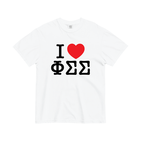 I Heart Tee-Phi Sigma Sigma-Small-white