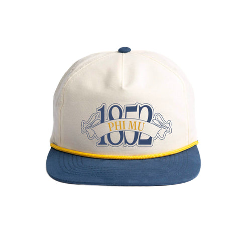 Blue Ribbon Embroidered Sorority Rope Hat
