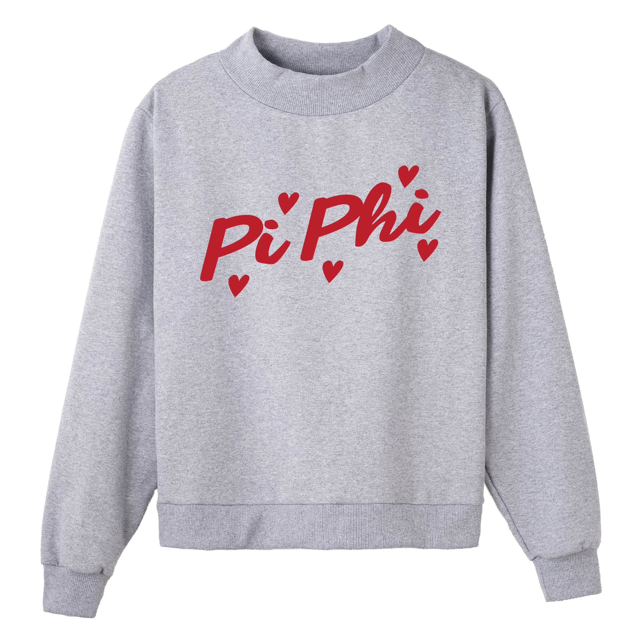 Heartbeat Gray Sorority Mock Neck – The Hang Loose Hut