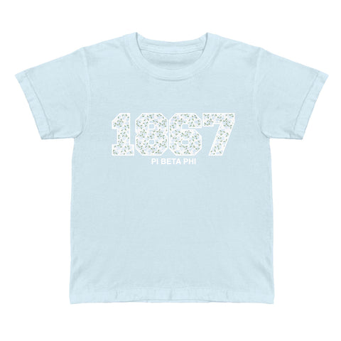 Cerulean Bloom Printed Sorority Baby Tee