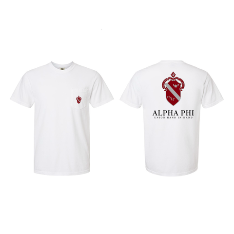 PO 19290 - Alpha Phi White Pocket Tee