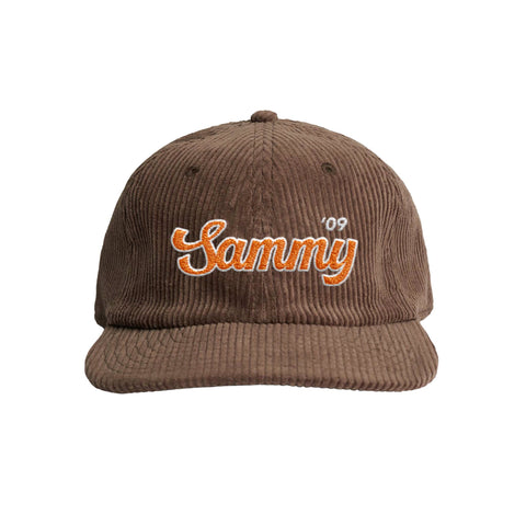 Retro Script Embroidered Fraternity Corduroy Cap