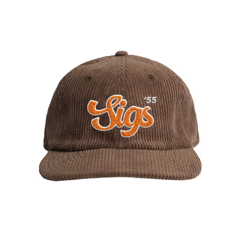 Retro Script Embroidered Fraternity Corduroy Cap