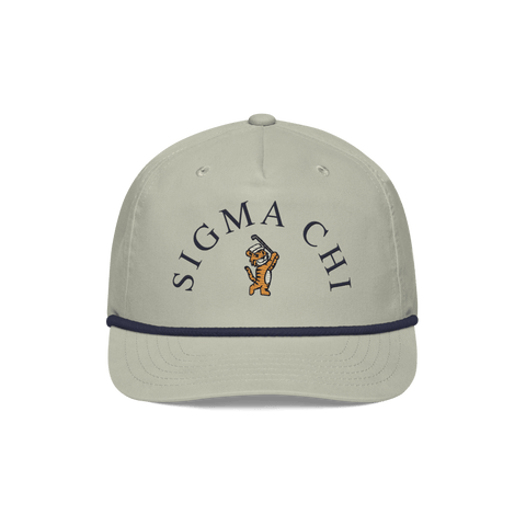 Tiger Golf Rope Hat-Sigma Chi-cream, tan