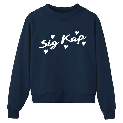 Heartbeat Navy Sorority Mock Neck
