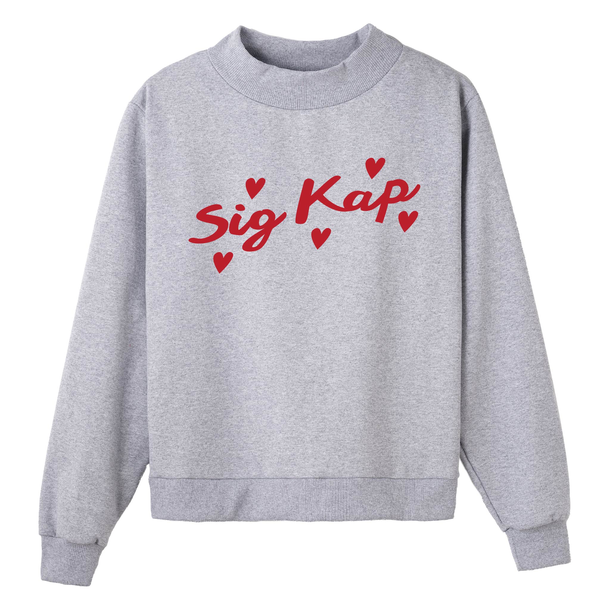 Heartbeat Gray Sorority Mock Neck – The Hang Loose Hut