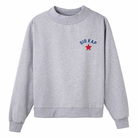 Minor Star Embroidered Sorority Mock Neck