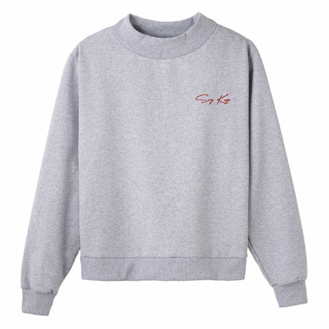 Sign Off Embroidered Sorority Mock Neck