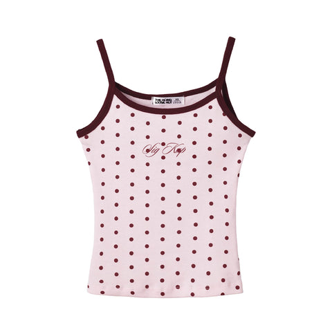 Spotted Essential Embroidered Sorority Pink Tank