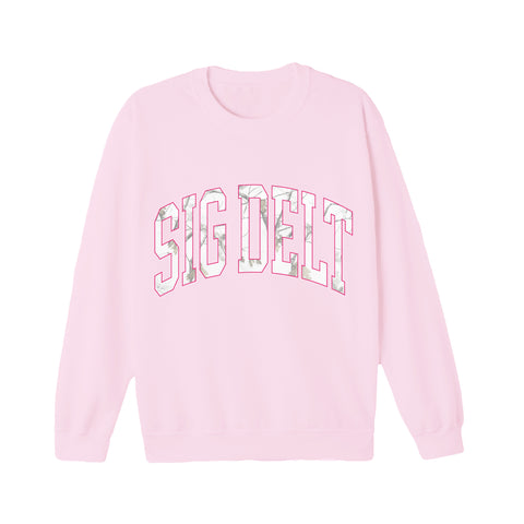 White Camo Sorority Crewneck