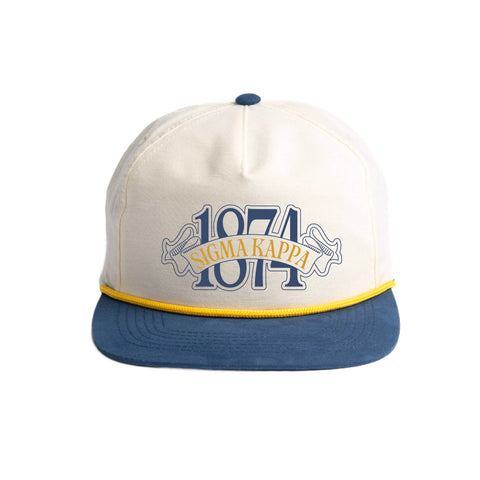 Blue Ribbon Embroidered Sorority Rope Hat