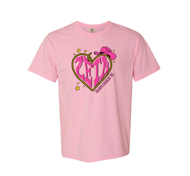 Miami Zeta Barn Dance '23 Round Up My Heart Tee