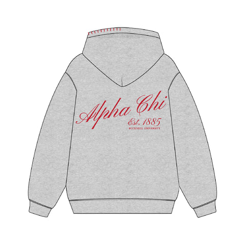 PO 17307  Alpha Chi Omega HLH Hoodie Heather Grey