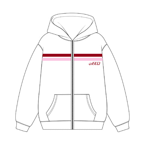 PO 17307  Alpha Chi Omega HLH Hoodie White
