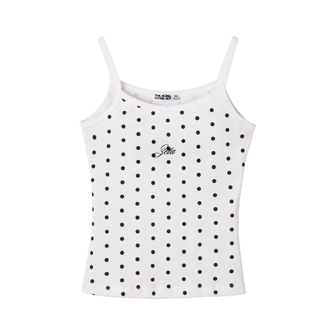 Spotted Essential Embroidered Sorority White Tank
