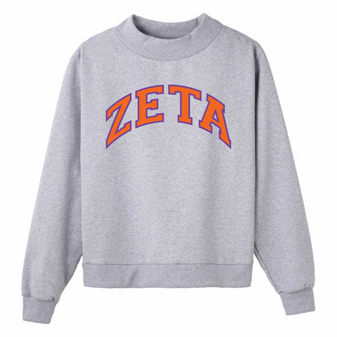 Purple and Orange Campus Colors Sorority Mock Neck
