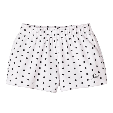 Spotted Essential Embroidered Sorority White Shorts