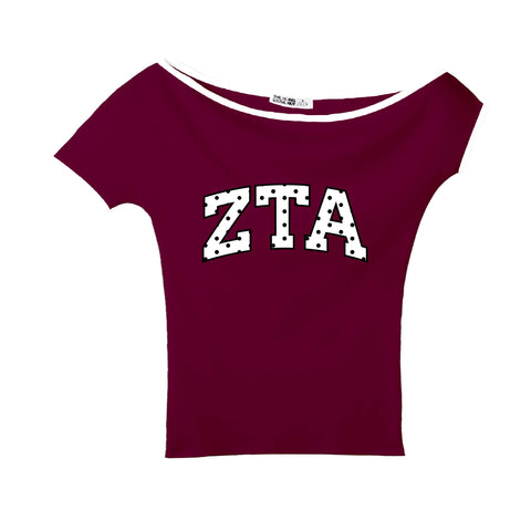 Spot On Bordeaux Sorority Marina Top