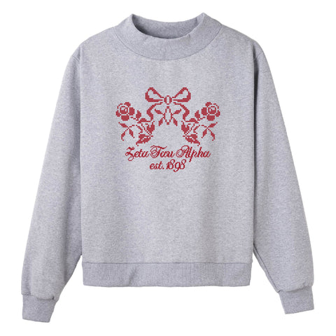 Rose Bit Sorority Mock Neck