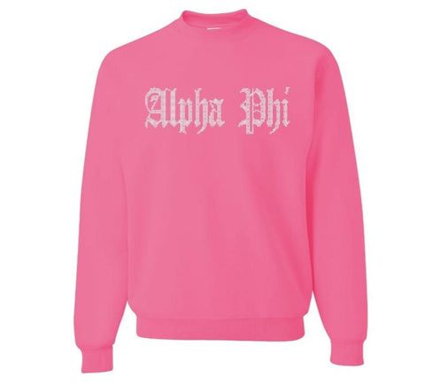 Southern Utah ΑΦ Neon Pink Crewneck