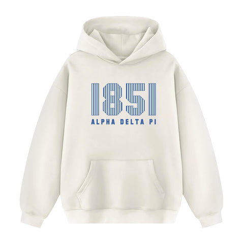 Pinstripe Year Cream Hoodie JMU Pre-order Fall '25