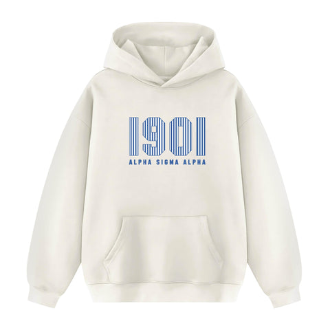 Pinstripe Year Cream Hoodie JMU Pre-order Fall '25