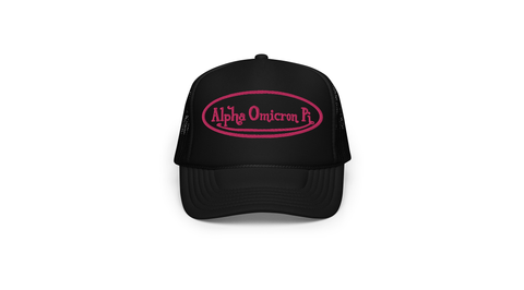 That's Hot Trucker Hat-Alpha Omicron Pi-black