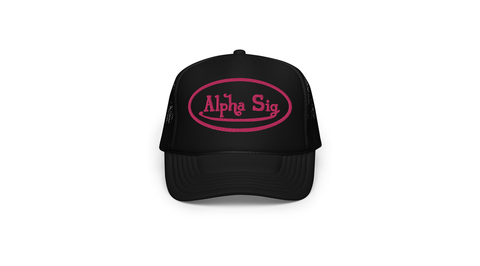 That's Hot Trucker Hat-Alpha Sigma Alpha-black