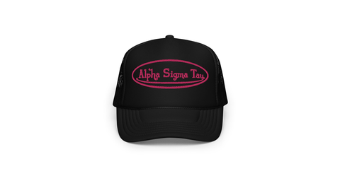 That's Hot Trucker Hat-Alpha Sigma Tau-black