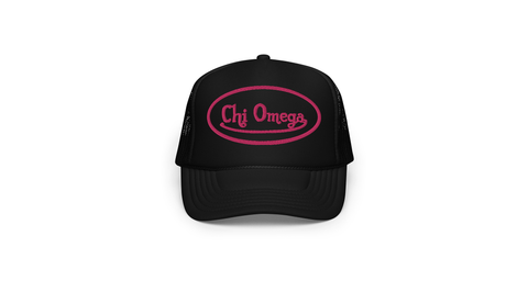 That's Hot Trucker Hat-Chi Omega-black