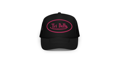 That's Hot Trucker Hat-Delta Delta Delta-black
