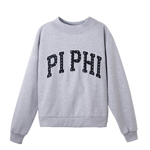Pi Beta Phi Polka Dot Patches Mock Neck