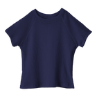 Newport Tee, cropped fitted raglan baby tee in Midnight Chic color