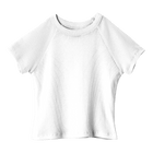 Newport Tee, cropped fitted raglan baby tee in Opal White color