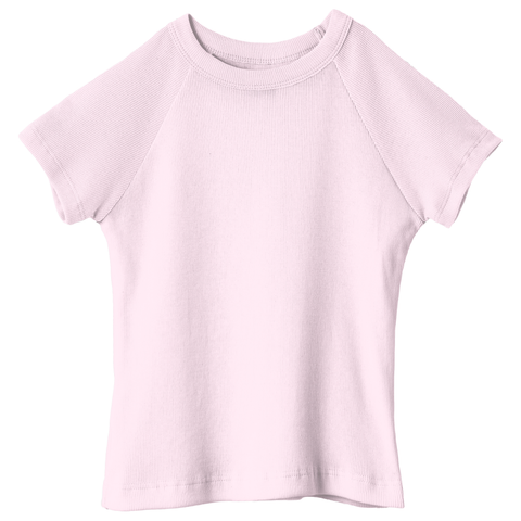 Newport Tee, full-length fitted raglan baby tee in BB Blush color