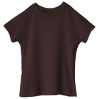 Newport Tee, full-length fitted raglan baby tee in Latte Love color
