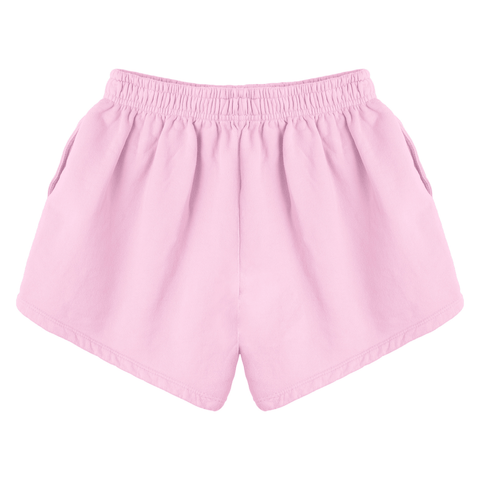 Miami Shorts, custom mid-rise fleece sweat shorts in BB Blush color