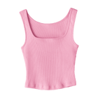 Amelia Tank, custom cropped fitted tank top with square neck in Dream House color