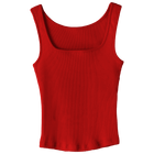 Amelia Tank, custom full-length fitted tank top with square neck in Cherry Whisper color