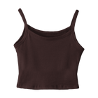 Hermosa Tank, custom cropped spaghetti strap tank top in Latte Love color