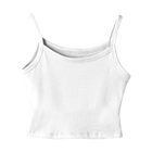Hermosa Tank, custom cropped spaghetti strap tank top in Opal White color