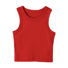 Malibu Tank, custom cropped fitted tank top with wide straps in Cherry Whisper color
