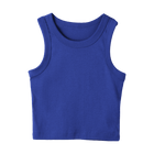 Malibu Tank, custom cropped fitted tank top with wide straps in Lazuli Lover color