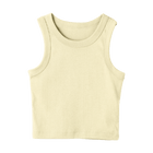 Malibu Tank, custom cropped fitted tank top with wide straps in Sandy Chic color