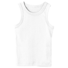 Malibu Tank, custom full-length fitted tank top with wide straps in Opal White color