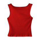 Santa Cruz Tank, custom cropped fitted tank top with boat neck in Cherry Whisper color