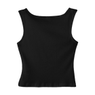 Santa Cruz Tank, custom cropped fitted tank top with boat neck in Onyx Black color